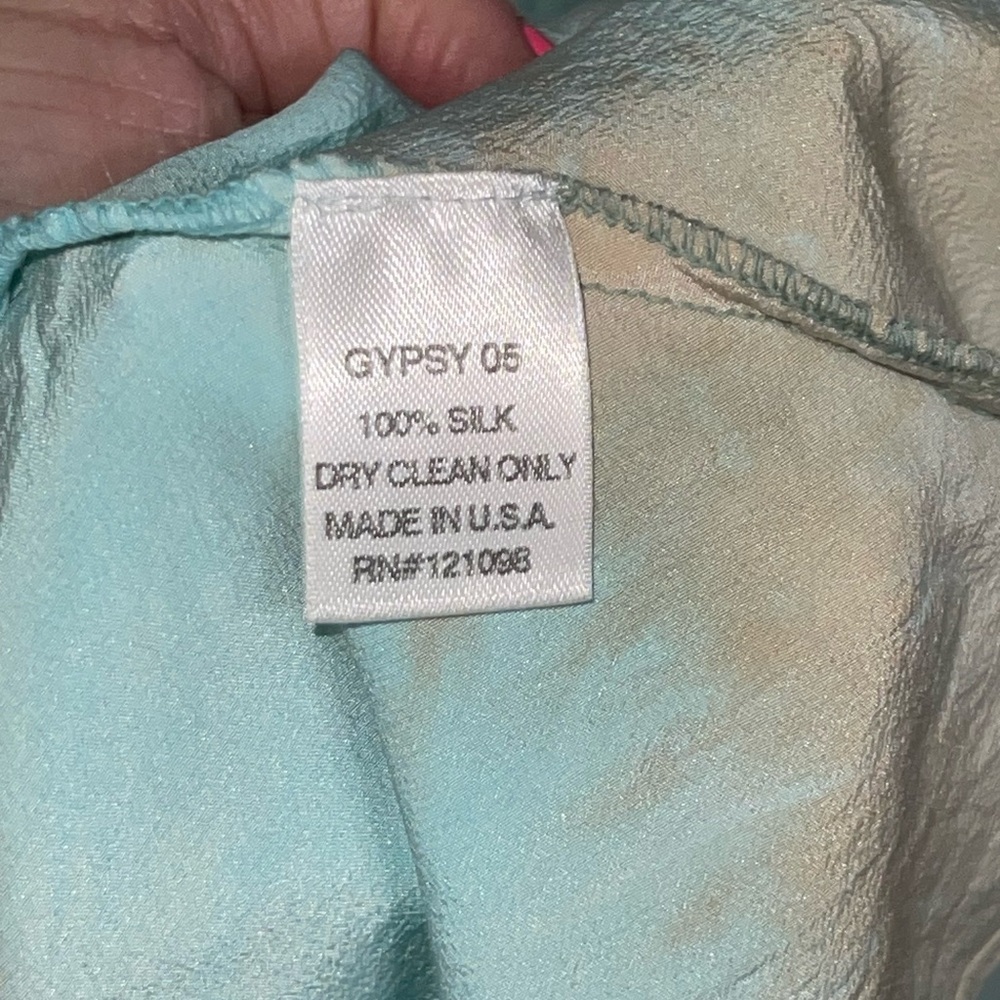 RARE GYPSY 05 Alex Silk Tie Dye Maxi Dress Tie-Dye Flowy Tie Bust Hippie Medium - Picture 6 of 10